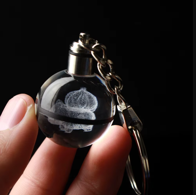 Llavero Led 3D Luminoso de Cristal