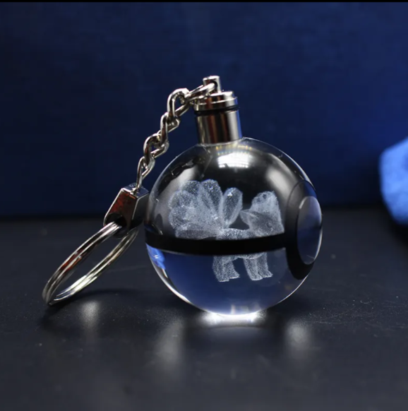 Llavero Led 3D Luminoso de Cristal