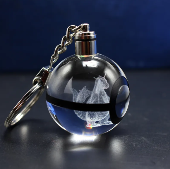 Llavero Led 3D Luminoso de Cristal