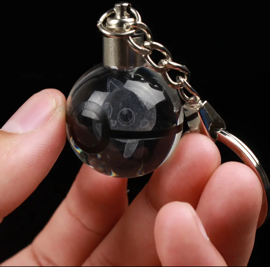 Llavero Led 3D Luminoso de Cristal