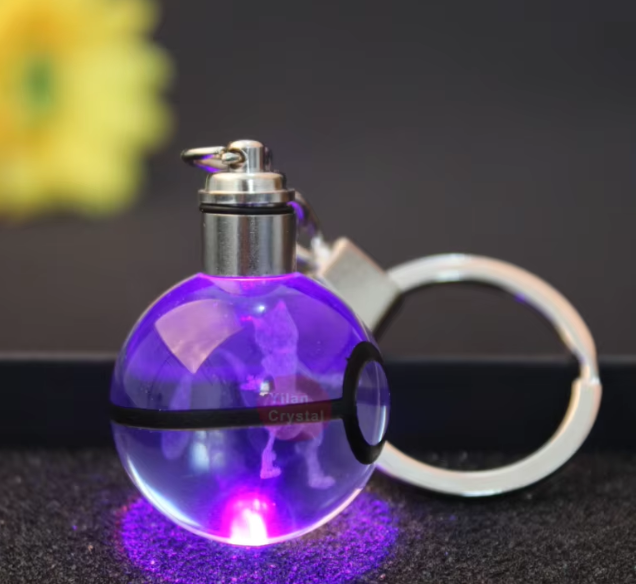 Llavero Led 3D Luminoso de Cristal