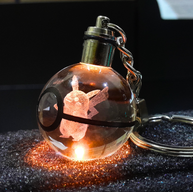 Llavero Led 3D Luminoso de Cristal
